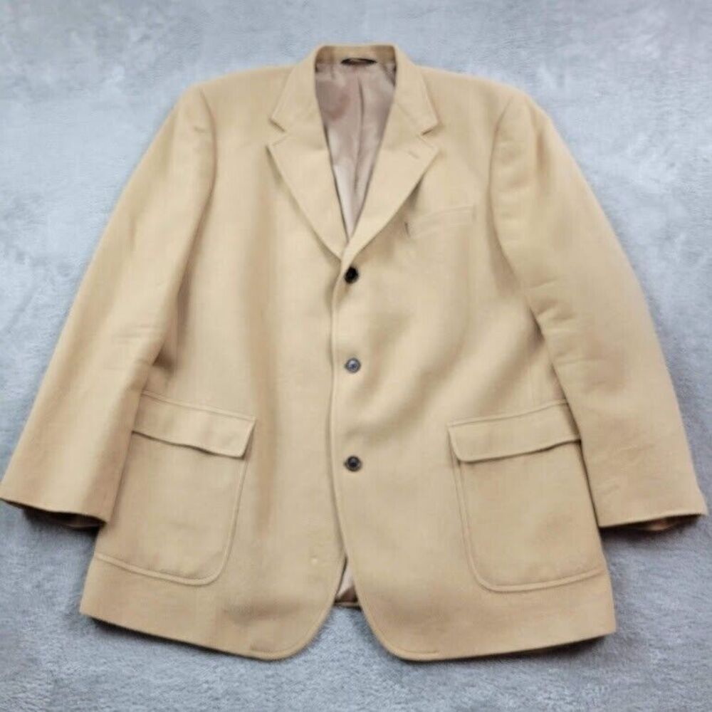 Brooks Brothers Blazer Jacket Mens 46 Brown Camel Hair Sports Jacket - Picture 1 of 16